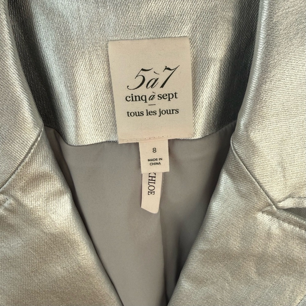 Cinq à Sept Khloe Metallic Foiled Blazer NWOT - Picture 4 of 9